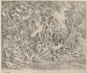 Vénus dans un jardin avec des cupidons