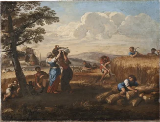 Paysage avec scène de moisson