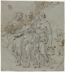 Lot et ses filles (recto) Esquisse pour Lot et ses filles (verso)