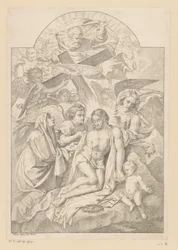 La Sainte Trinité avec Marie, instruments de la Passion et anges