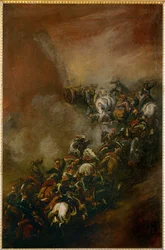 Attaque dans les gorges de Somosierra (huile sur toile)