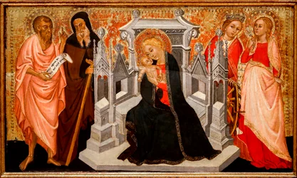 Madone et enfant avec saints. XVe siècle