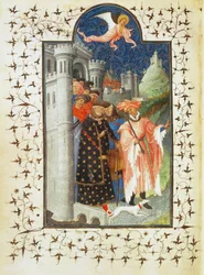 Duc Jean de Berry quitte son chateau pour un voyage - Duke Jean de Berry leaves his castle for a voyage …