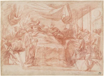 Scène de lit de mort (recto)