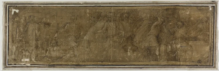 Mucius Scaevola traversant le Tibre, ayant l