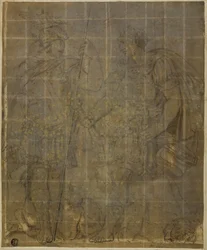 Deux guerriers romains avec la louve, Romulus et Remus