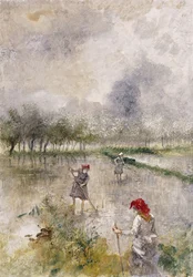 Femme dans les rizières