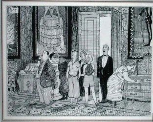 Le caractère britannique : vif intérêt pour les maisons historiques, illustration de Punch, publiée le 8 juillet 1936