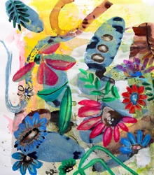Fleurs abstraites aux couleurs vives