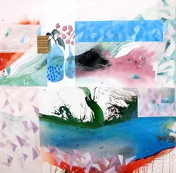 Motifs botaniques abstraits aux couleurs vives