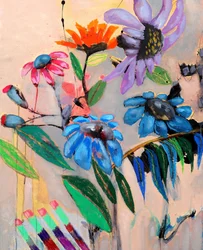 Fleurs abstraites aux couleurs vives