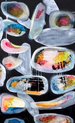 Capsules abstraites aux couleurs vives