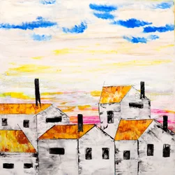 Un paysage urbain de village plein de vie