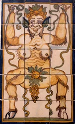 Bacchus - Panneau de carreaux Bacchus, fabrique portugaise
