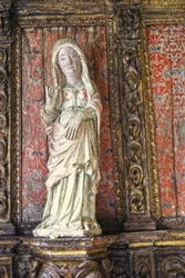 Statue sculptée de la Vierge Marie enceinte, Lamego, Portugal, v. 1562