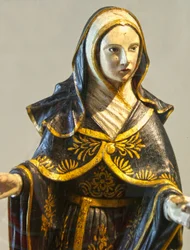 Statue sculptée de la Vierge Marie, Portugal vers 1462