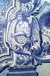 Panneau décoratif représentant un ange, Lamego, Portugal. 1738