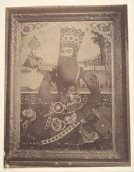 [Fath-Ali Shah, peinture ayant appartenu à Hmah [] Saula, oncle du roi.], 1840s-60s