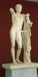 Statue d’Hermès et de l’enfant Dionysos, vers 330 av. J.-C.
