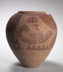 Jarre décorée avec des scènes de bateau, période prédynastique moyenne, périodes Naqada IIc-d, vers 3300-3100 av. J.-C.