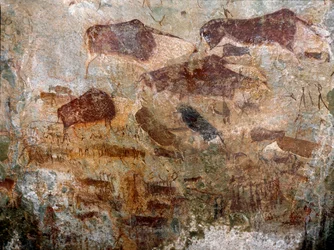 Peintures rupestres réalisées par les San, troisième millénaire av. J.-C.