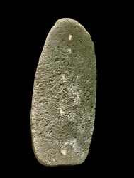 Préhistoire : outil en pierre utilisé pour moudre le blé. Néolithique. Ombrie, Italie. Pérouse, Museo Archeologico Nazionale dell