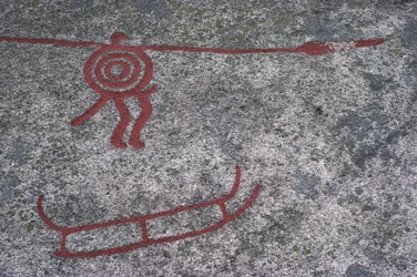 Suède, Comté de Vastra Gotaland, Nord de Bohuslan, Tanum (Tanumshede), peintures rupestres