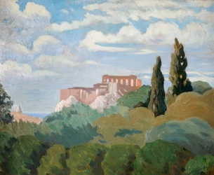Lever de soleil sur le Parthénon, Athènes, 1933