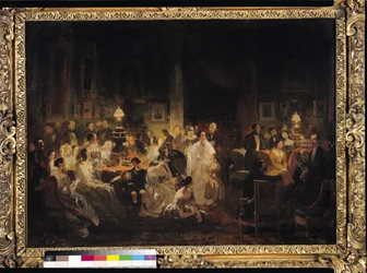 Emile Jean Horace Vernet (1789-1863) discutant de l