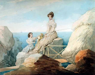 Impératrice Alexandra Feodorovna avec sa fille la grande-duchesse Maria Nikolaïevna de Russie, années 1820