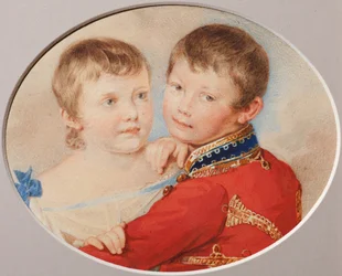 Portrait du prince héritier Alexandre Nikolaïevitch et de la grande-duchesse Maria Nikolaïevna enfants, 1825