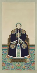 Portrait de Lady Hejia, épouse secondaire du prince Zaizhi (1839-1880) (encre et couleur sur papier)