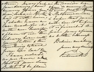 Lettre de la reine Victoria à Mary Augusta Gordon, château de Windsor, 16 mars 1885