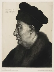 Bildnis Studie, gravé par Peter von Halm (1854-1923)