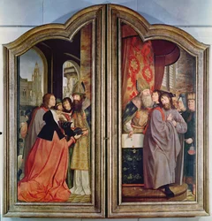 La Sainte Parenté, ou le Retable de Sainte Anne, détail du revers des panneaux centraux, 1509