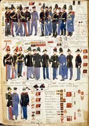 Divers uniformes du Duché de Parme