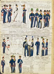 Divers uniformes du Duché de Parme