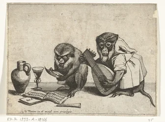 Deux singes faisant de la musique
