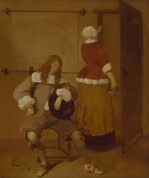 Le buveur fatigué, vers 1640-69 (huile sur panneau)