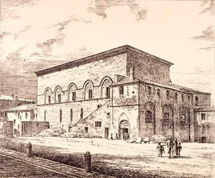 Vestiges du Palais des Papes, Orvieto, Italie, de 