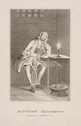 Matthew Henderson, meurtrier dans sa cellule en 1746 (gravure)