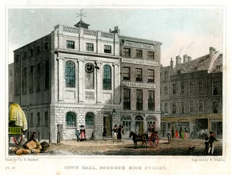 Hôtel de ville, Borough High Street, Southwark, Londres, 1830
