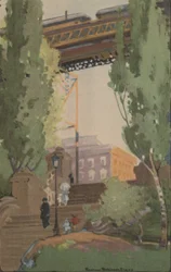 Le chemin de fer surélevé à la 110e rue, 1914