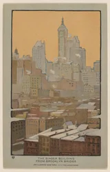 Le Singer Building depuis le pont de Brooklyn