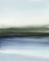 Horizon bleu-vert brumeux