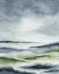Paysage verdoyant et brumeux