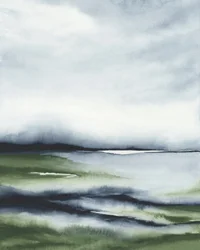 Paysage verdoyant et brumeux