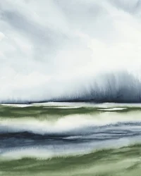 Paysage verdoyant et brumeux
