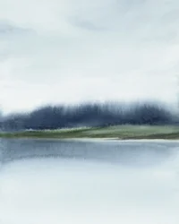 Reflet sur le lac brumeux