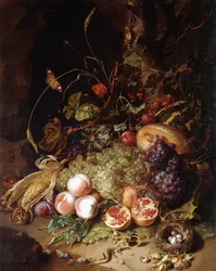 Nature Morte avec Fruits et Insectes